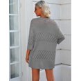 thumbnail image 4 of Zeagoo Womens 2025 Lightweight Crochet Cardigan Sweaters Open Front 3/4 Sleeve Knit Kimono Summer Boho Cover Up, 4 of 5