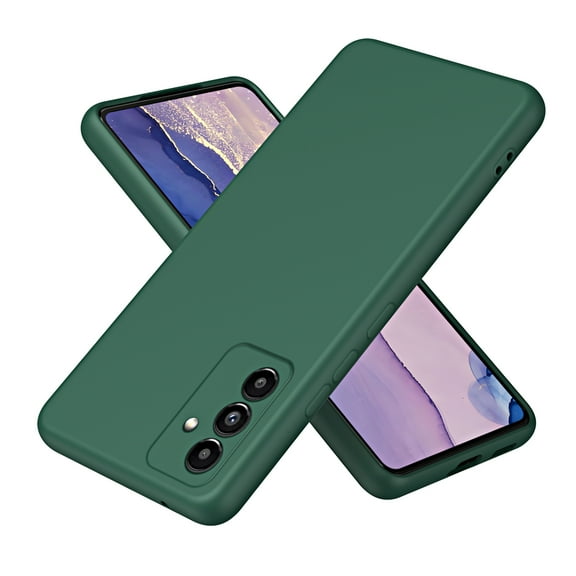 Feishell Compatible with Samsung Galaxy A13 5G Liquid Silicone Case with Microfiber Cloth Lining Cushion Shockproof Lightweight Ultra Thin Soft Flexible Rubber Anti-Scratch Phone Case,Darkgreen