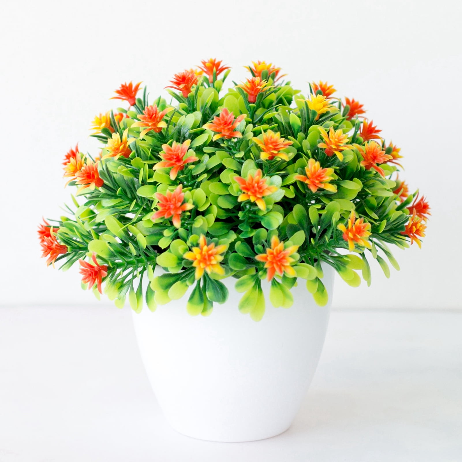 Travelwant Small Fakes Potted Plants, Mini Artificial Small Flower, Mini Artificial Potted Plants, Small Plants Decor, Fake Flower Plant Topiary Shrubs for Farmhouse Balcony Office Home