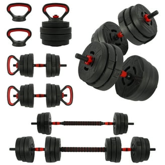 MaxKare 44LB Adjustable Dumbbell Set, 4-in-1 Dumbbell, Barbell
