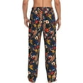 thumbnail image 3 of Goofa Vintage Floral Printed Soft Pajama Pants for Men, Wide Leg Comfy Casual Lounge Yoga Pants-Small, 3 of 9