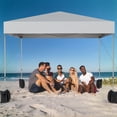 thumbnail image 3 of DYTesa 10x10ft Pop up Canopy, 1-Person Setup Portable Shelter, Adjustable Straight Leg Heights Instant Shelter with Wheeled Carry Bag, Canopies for Events and Camping, White, 3 of 7