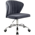 thumbnail image 1 of Pemberly Row Chaise de Bureau Pivotante Réglable Contemporaine en Velours, Gris, 1 of 6