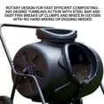thumbnail image 3 of KoolScapes 50-Gallon Tumbling Composter Bin, Rotatable Wheeled Composting System for Garden, Easy Waste Recycling, Black, 3 of 7