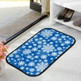 thumbnail image 3 of GZHJMY Bathroom Rugs Mats Non-Slip, Soft Microfiber Absorbent Bath Mats for Shower Bathtubs, Snowflakes Triangles Blue Indoor Entrance Door Mats Bedroom Laundry 36”x24” Carpet Runner, 3 of 7