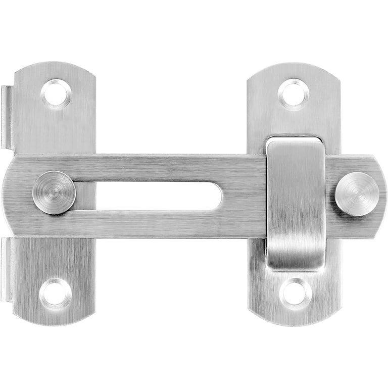 2 Pack Barn Door Latches - Matte Black Stainless Steel, 3.93" X 2.75", Flip Lock For Sliding Doors, Cabinets, Pet Cages & Furniture