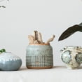 thumbnail image 2 of Creative Co-Op Round Terra-cotta Hobnail Planter Vase with Heavily Distressed Finish, Grey, 2 of 3