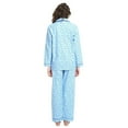 thumbnail image 4 of Apparonia Women's Pajama Sets 100% Cotton Flannel Ladies PJs Button Front Top Drawstring Bottoms Sky Petal XL, 4 of 5