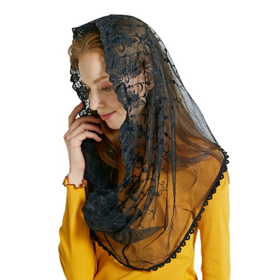 Apooke Lace Chapel Veil Scarf Mantilla Veil Catholic Church Veil Lace Head Cover