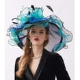 thumbnail image 2 of Women's Organza Saturday Horse Racing Derby Day Wide Brim Church Hat, 2 of 6