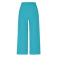 thumbnail image 7 of Szhihuiw Wide Leg Pants Woman Casual Button High Waisted Summer Trousers with Pockets Trendy Womens Clothes, 7 of 7