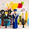 thumbnail image 6 of PMU Gradburst Balloon Weight Centerpiece 15 Inch with Die-Cut Metallic Black Grad Caps Pkg/12, 6 of 6