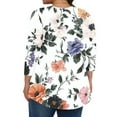 thumbnail image 4 of successthop Boho Blouses for Women Plus Size 3/4 Sleeve Tunic Top Crewneck Curved Hem Shirt Print Tee Shirts Loungewear, 4 of 6
