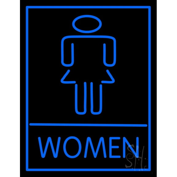 Women Restroom Bar LED Neon Sign 19 x 15 - inches, Clear Edge Cut Acrylic Backing, with Dimmer - Bright and Premium built indoor LED Neon Sign for Bar decor.