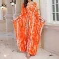 thumbnail image 2 of Riforla Robe de Plage pour Femmes Grande Taille Kaftan Robe Col en V Manches Chauve-Souris Imprimé Floral Protection Solaire Robe Orange Taille Unique, 2 of 7