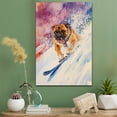 thumbnail image 2 of Bullmastiff Dog Canvas Skiing Stretched Canvas Size 8x12 – Funny Bullmastiff Dog Canvas Wall Decor, Funny Dog Wall Art for Skiing Room, 2 of 5