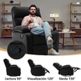 thumbnail image 4 of MYXSRI Sillón Reclinable Giratorio con Mecedora, Silla Reclinable Mecedora para Espacios Pequeños, Silla Reclinable Mecedora Pequeña, Sillas Mecedoras para Guardería para Sala de Estar, Casa Rodante, 4 of 9
