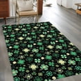 thumbnail image 2 of St. Patrick's Day Area Rugs 4'x6', Washable Small Throw Rugs for Office Bathroom, Spring Green Shamrock Leaves Black Indoor Outdoor Rug Non-Slip Low Pile Carpet Runner Reversible Floor Mats, 2 of 8