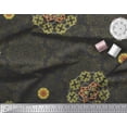 thumbnail image 2 of Soimoi Moss Georgette Fabric Sacred Geometry & Filigree Damask Print Fabric by the Yard 42 Inch Wide, 2 of 3