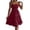 Wine, variant on Dresses for Women Solid Color Sleeveless Spaghetti Strap Backless Layered Pleated Dress Wine M