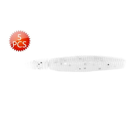HENG JIA 5PCS 7g/9.8cm Soft Plastic Fishing Lures Grub Worm Baits Fish Tackle Accessory White