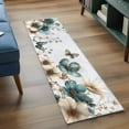 thumbnail image 3 of Teal Tulip Butterfly 2'x6' Runner Rugs for Hallway Kitchen Bedside Non Slip Washable, Beige Turquoise Floral Blue Coastal Entryway Rug Runners with Rubber Backing, Long Carpet Runner for Laundry Room, 3 of 8