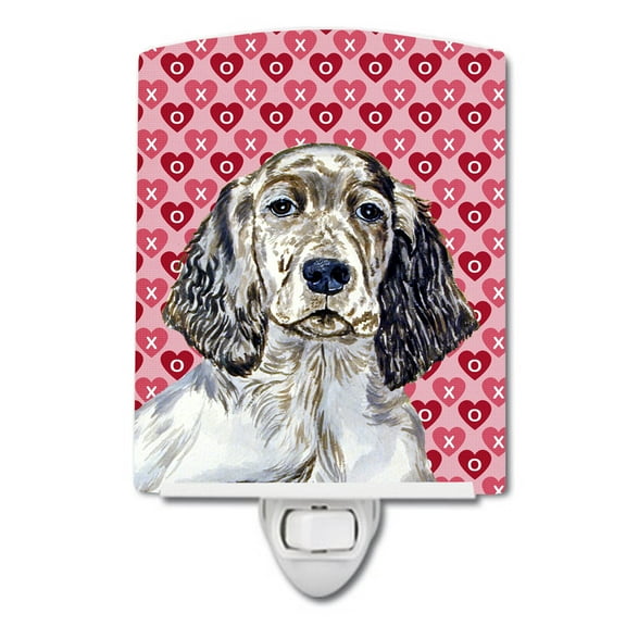 Caroline's Treasures LH9142CNL English Setter Hearts Love and Valentine's Day Portrait Ceramic Night Light, 6x4x3",