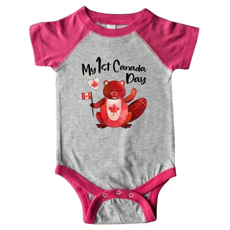 

Inktastic My 1st Canada Day with Red and White Maple Leaves Gift Baby Boy or Baby Girl Bodysuit