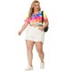 thumbnail image 3 of Women's Plus Size T Shirts Round Neck Multi Color Dye Casual Tops Multi-color 1X, 3 of 7