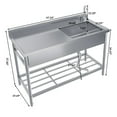 thumbnail image 2 of 47 Inch Utility Sink,Free Standing Single Bowl Kitchen Sink with Cold/Hot Water Pipe,Stainless Steel Sink with Faucet and Adjustable Legs for Laundry Room Bathroom Farmhouse, 2 of 6