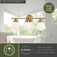 thumbnail image 5 of Huntley 3 Light LED Compatible Gold Brass Farmhouse Bathroom Vanity Wall Fixture White Schoolhouse Glass, 5 of 12
