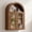 Brown, variant on 24"W Brown Engineered Wood Arch Wall Cabinet with Tempered Glass Doors