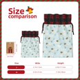 thumbnail image 3 of Rocae Bee Flower Print Christmas Drawstring Linen Gift Bag with Drawstrings Treat Bag Goody Present Bags for Christmas Party Favor, 3 of 8