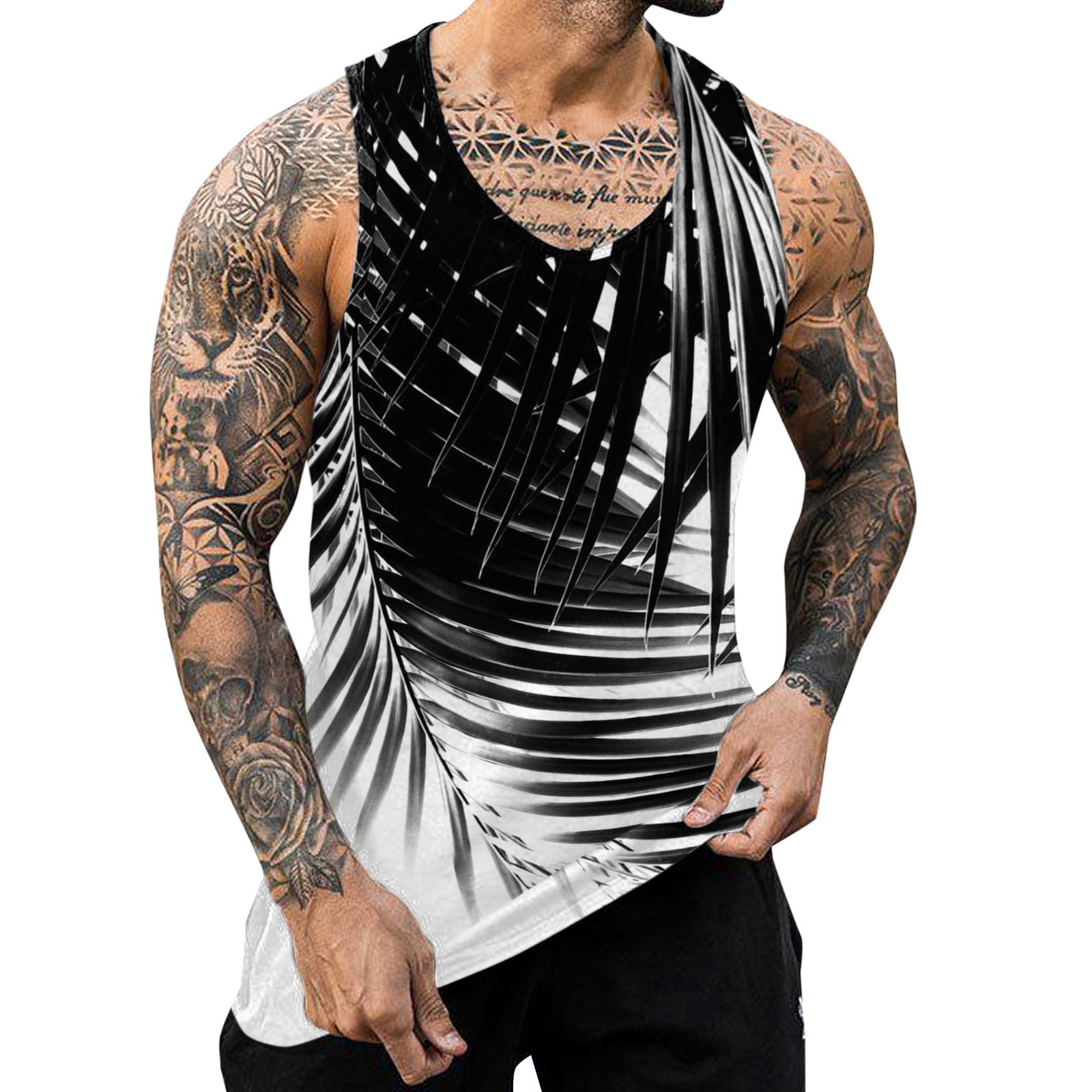 Pimfylm Black Tank Top Men Men's Muscle T-Shirt, Cotton Muscle Tee, Tee ...