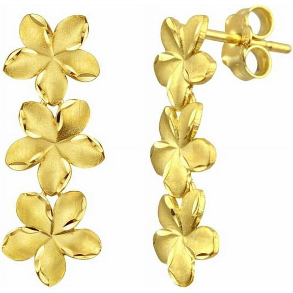 10kt Gold Plumeria Earrings