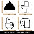 thumbnail image 2 of Bathroom Bathtub Towel Toilet Poop Paper Roll Rubber Stamp Set for Scrapbooking Crafting Stamping - Mini 1/2 Inch, 2 of 7