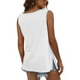 thumbnail image 6 of Womens Plus Size Tank Tops Summer Sleeveless Buttons Up T-Shirts Side Split Casual Loose Fit Flowy Tunic Blouses, 6 of 9
