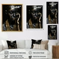 thumbnail image 4 of Designart "Essence of Femininity Black and Gold Portrait III" Fashion Framed Wall Art - Glam Black Woman Portrait Entryway Framed Wall Art Print, 4 of 6