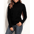 thumbnail image 5 of PrettyGuide Women's Turtleneck Sweater Long Sleeve Cable Knit Sweater Pullover Tops, 5 of 6