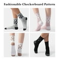 thumbnail image 3 of Honeysea 6-Pack Crew Socks for Men & Women, Checkered Quarter Socks Men Casual Womens Crew Socks Running Long Socks for Women, 3 of 7