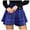 Blue, variant on Womens Girls Plaid Flared Skirt Cute High Waist Ruffle Skirt Beach Mini Skirt Blue XXL