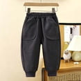 thumbnail image 6 of DJDLJWCJ Teen Boys Fleece Lined Jogger Pants Thicken Winter Warm Elastic Waist Sweatpants Side Pocket Athletic Pants Dark Gray Size 0-1Years, 6 of 9