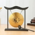 thumbnail image 1 of Mini Desktop Gong Table Wind Chime Percussion Instrument Cymbals Gongs with Mallet for Home Decor Housewarm Gift-D, 1 of 9