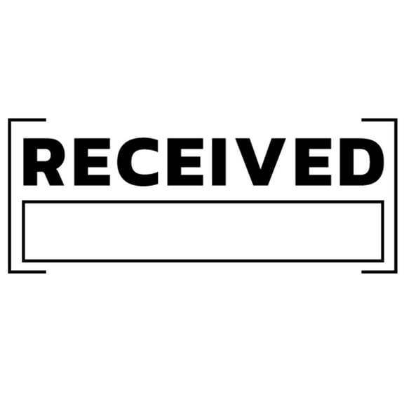 Printtoo Received Self Inking Rubber Stamp Pre-Inked Office Stamp- Home Office Business Stationery, 47 x 20 mm Black