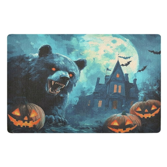 BZSMCE Floor Mats 32x20in Halloween Bear Print Creativity Doormats