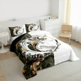 thumbnail image 2 of Manfei Bass Big Fish King Size Comforter Sets,Pike Fish Slihouette Bedding Comforter Set,Autumn Fall Leaves Bedding Set For Boys Teens,Luxury Bedroom Decor Reversible,3 Pieces, 2 of 7