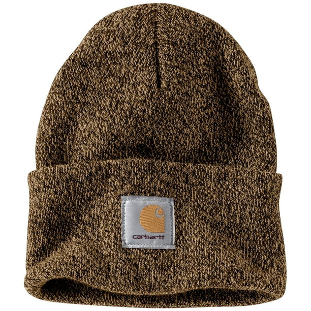 Carhartt Men's Knit Cuffed BeanieDark Brown/SandstoneOFA Walmart
