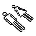 thumbnail image 1 of Kearding Indicador de símbolo de inodoro acrílico, señal de puerta de baño ligera y notable, práctica y práctica Juegos de accesorios de baño Negro (Tipo 1), 1 of 6