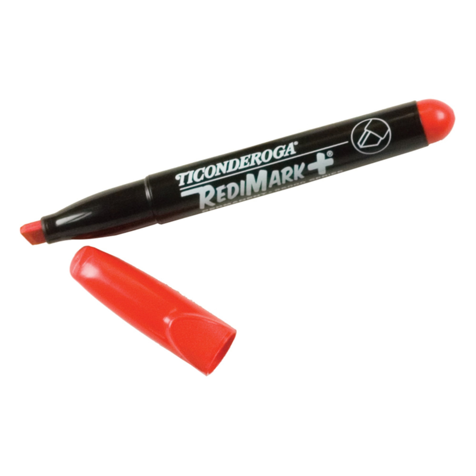 RediMark+ Chisel Tip Permanent Markers, Red, Pack of 12