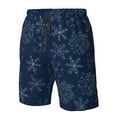 thumbnail image 5 of Naloa Snowflake Dark Blue Men's Beach Shorts, Surfing shorts, Swim trunks, Quick Dry Swim Trunks for Surfing Beach Fun - Large, 5 of 9